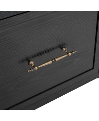 Streamdale Farmhouse Hall Tree- 59" Entry Bench, 8 Hooks, 3 Drawers, Black