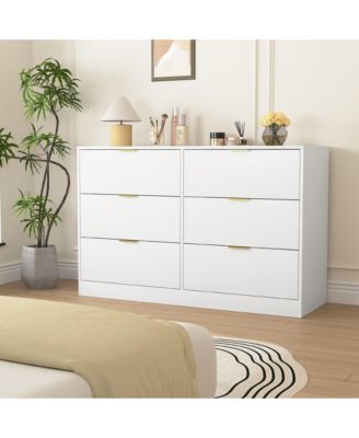 Simply Modern 6-Drawer Dresser - White