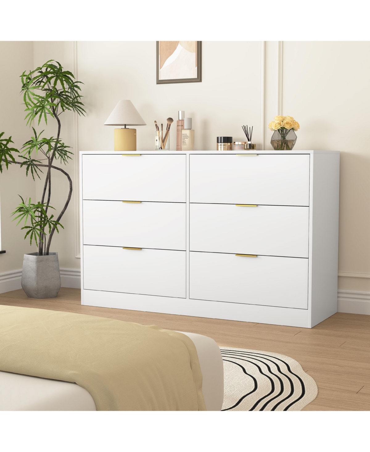 Streamdale Furniture Simply Modern 6-Drawer Dresser - White