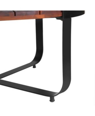 Acacia Wood & Metal Outdoor Coffee Table