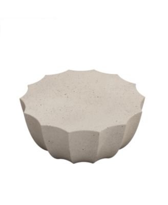 35" Modern Waterproof MgO Cement Coffee Table - Indoor/Outdoor (White)