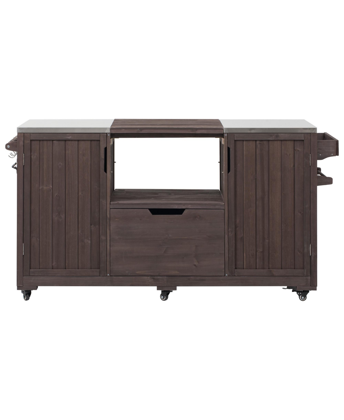 Streamdale Outdoor Kitchen Island for Big Green Egg & Kamado Joe - Dark Brown