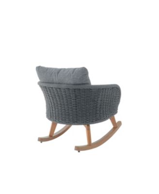 Streamdale Gray Wicker Rocking Chairs - Indoor/Outdoor Patio Set