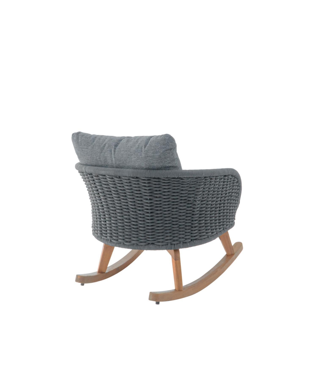 Streamdale Furniture Streamdale Gray Wicker Rocking Chairs - Indoor/Outdoor Patio Set
