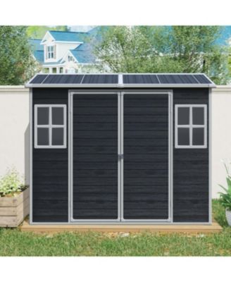 Streamdale 8x4 Outdoor Storage Shed, Two-Window, Double-Door, Black (W540S00046