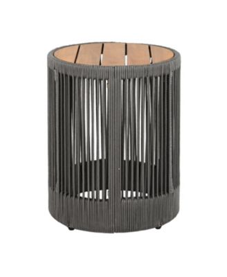 Rustic Industrial Coffee & Side Table Set - Rope Grey