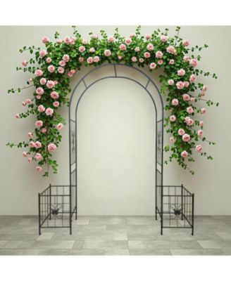 Streamdale Garden Arch Arbor Trellis - Metal Outdoor Wedding Arch - 7.15ft Black
