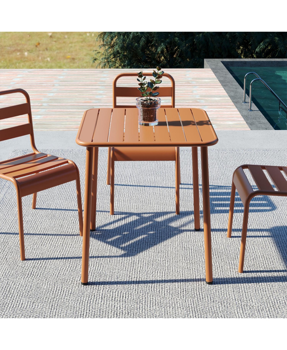 Streamdale Furniture Sera Red Square Outdoor Table