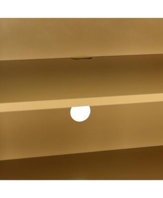 Rattan Adjustable Shelves, Push-to-Open Buffet Cabinet