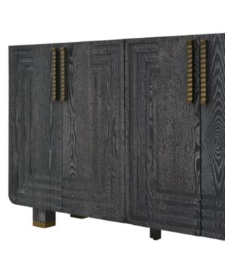54" Retro Buffet Cabinet - 4-Door Fluted Sideboard