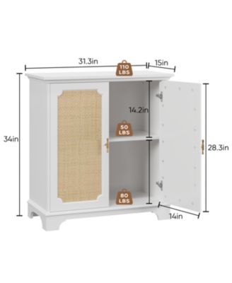Rattan Door Sideboard Buffet Storage Cabinet