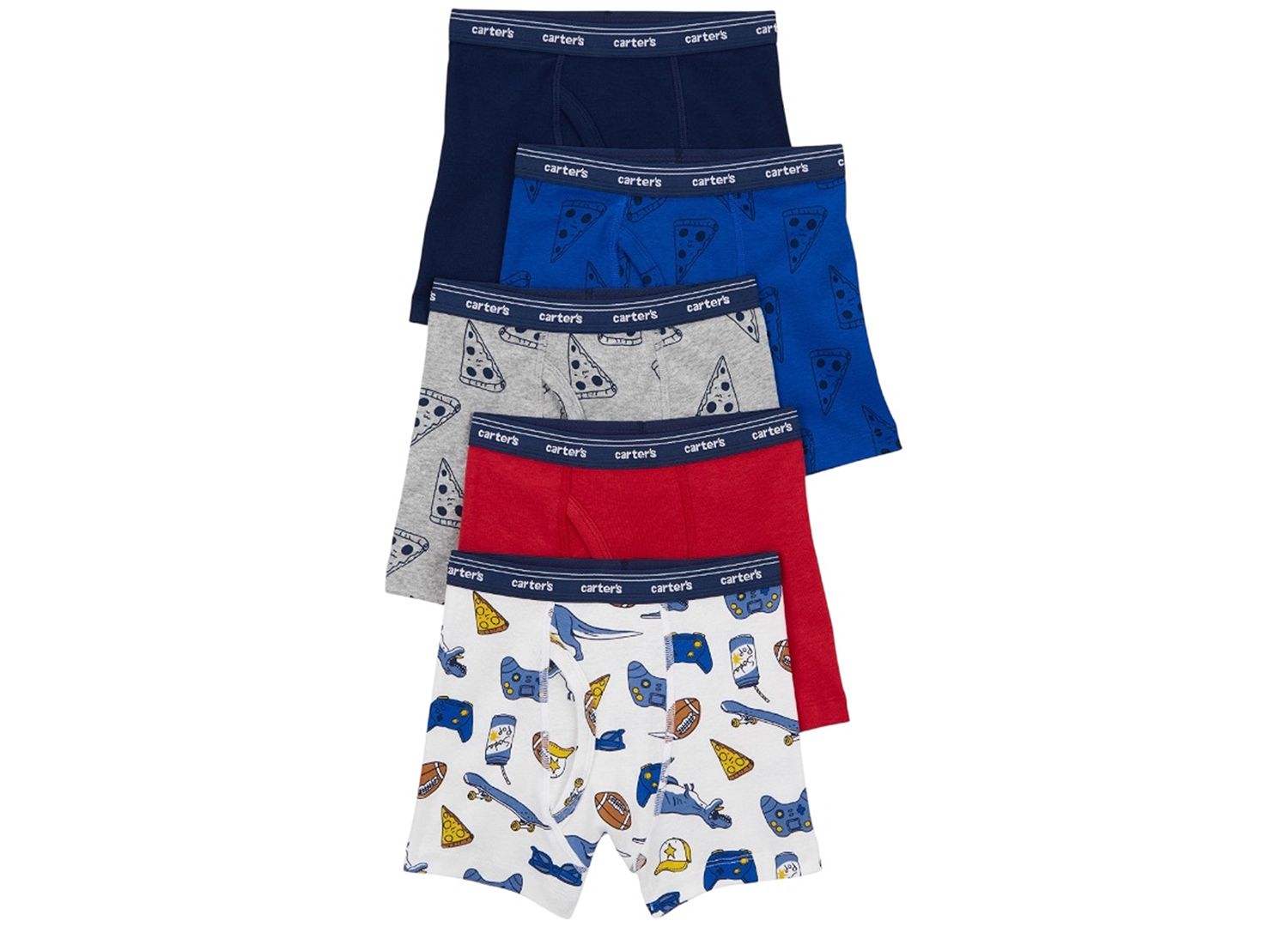 Toddler Boys' Printed Boxer Briefs, 5-Pack Set