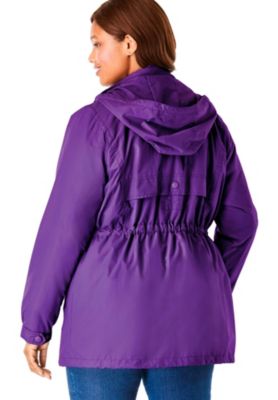 Plus Size Fleece-Lined Taslon Anorak