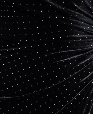 Petite Mock Neck Velvet Gown