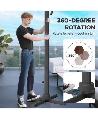 11' Offset Patio Umbrella with Cross-Base, Rotate, Tilt, Wine