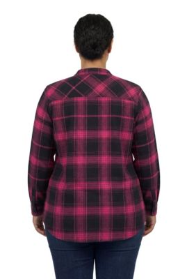 Plus Size Flannel Tunic With Layered Look