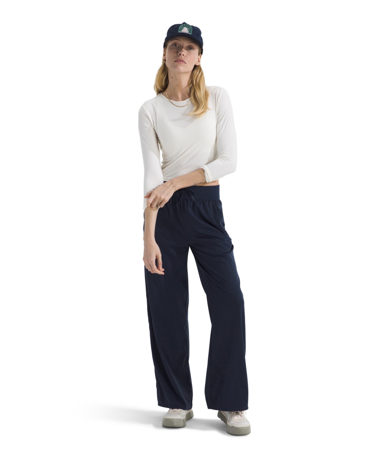 The North Face Aphrodite Arise Wide Leg Pants In Blue