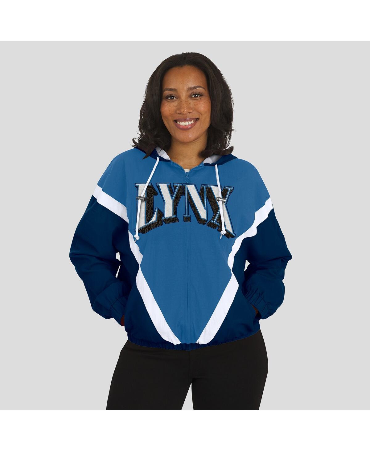 Wear By Erin Andrews Women's Navy/blue Minnesota Lynx Color Block Full-zip Windbreaker Jacket In Blue