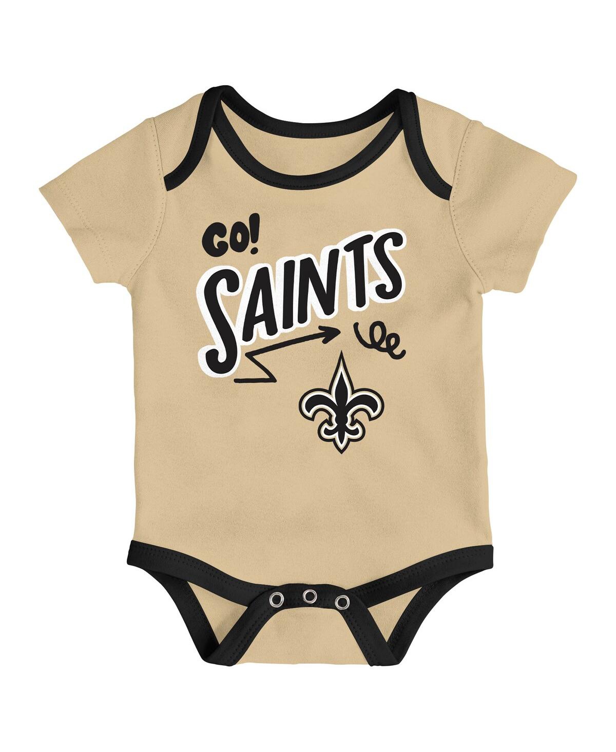 Outerstuff Infant 3-piece New Orleans Saints All Day Play Bodysuit Set In Multi