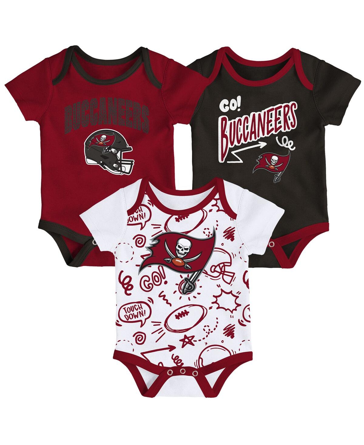 Outerstuff Babies' Infant 3-piece Tampa Bay Buccaneers All Day Play Bodysuit Set In Multi