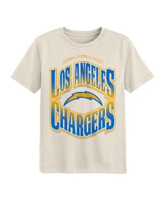 Outerstuff - Big Boys and Girls Cream Los Angeles Chargers Huddle T-Shirt