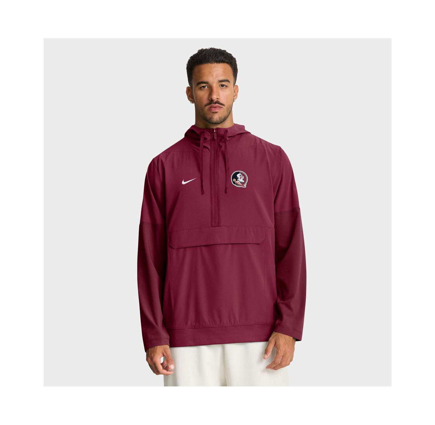 Men's Garnet Florida State Seminoles Anorak Half-Zip Hoodie Jacket