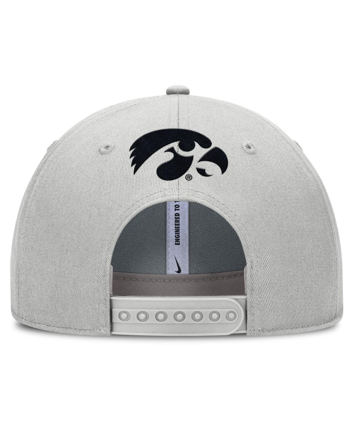 Nike Men's Gray Iowa Hawkeyes 2025 Sideline Dust Pinched Rise Adjustable Hat In White