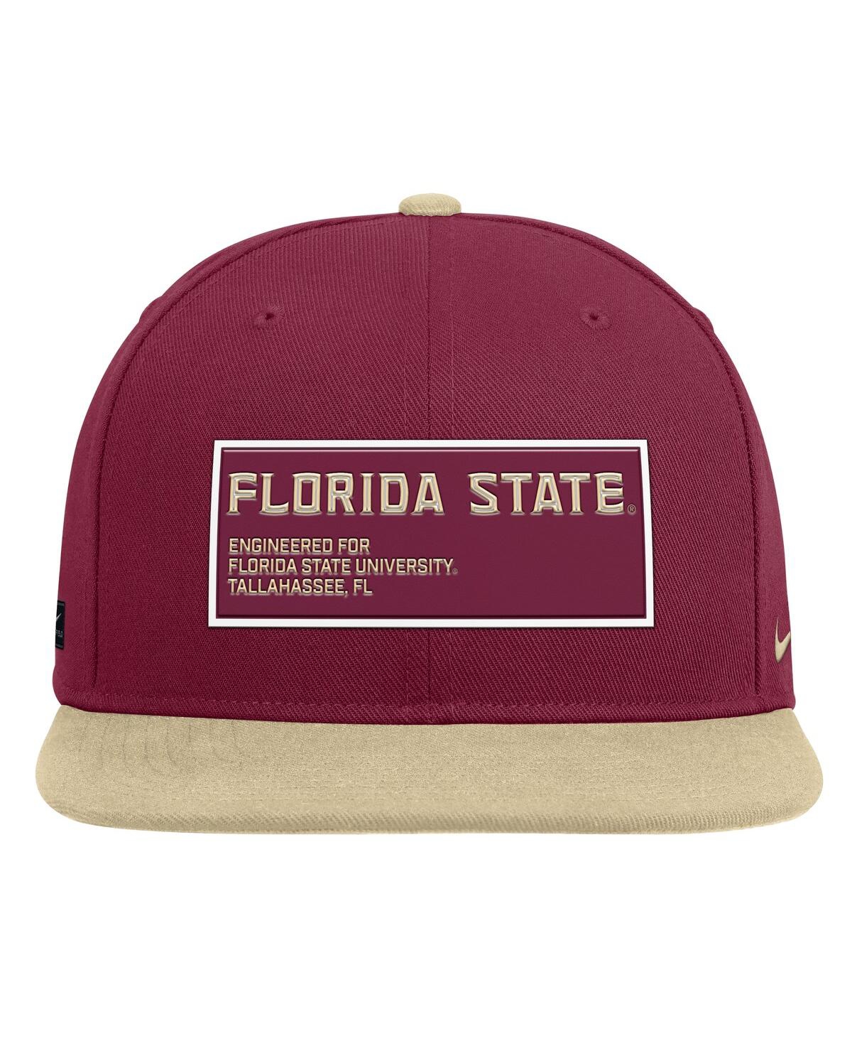Nike Men's Garnet/gold Florida State Seminoles 2025 On-field Patch Pro Dri-fit Snapback Hat In Pink
