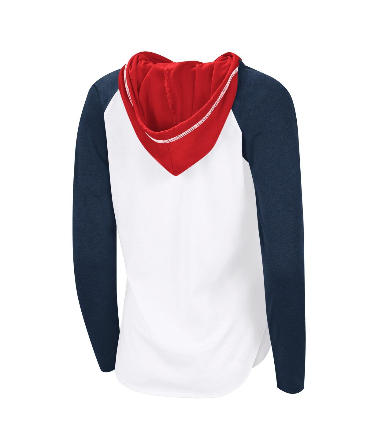G-iii 4Her by Carl Banks Women's White Montreal Canadiens Vip Raglan Long Sleeve Hoodie T-Shirt