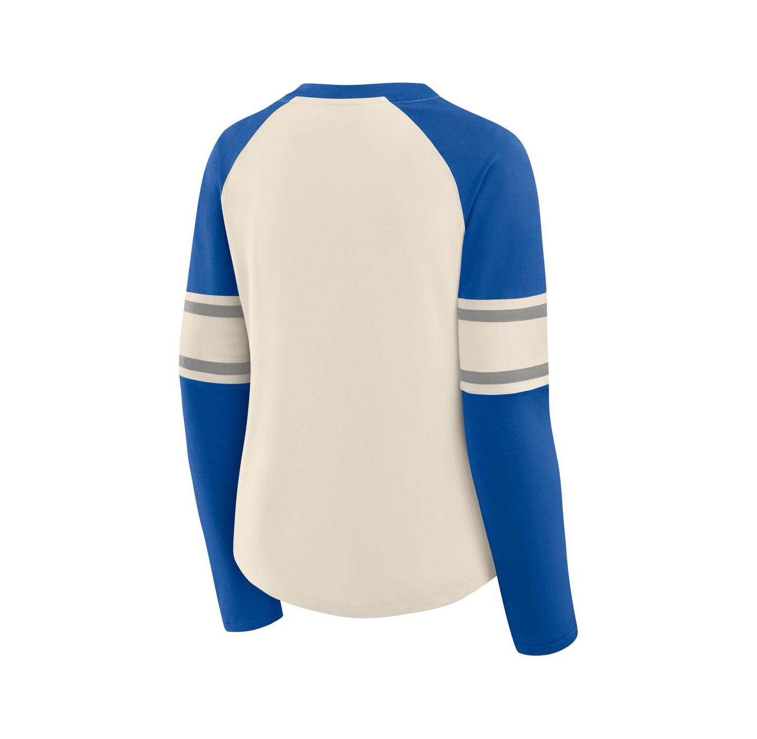Women's Cream/Royal Dallas Cowboys Hometown Gridiron Hero Raglan Lace-Up V-Neck Long Sleeve T-Shirt