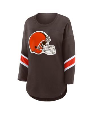Women's Brown Cleveland Browns Redzone 3/4-Sleeve T-Shirt