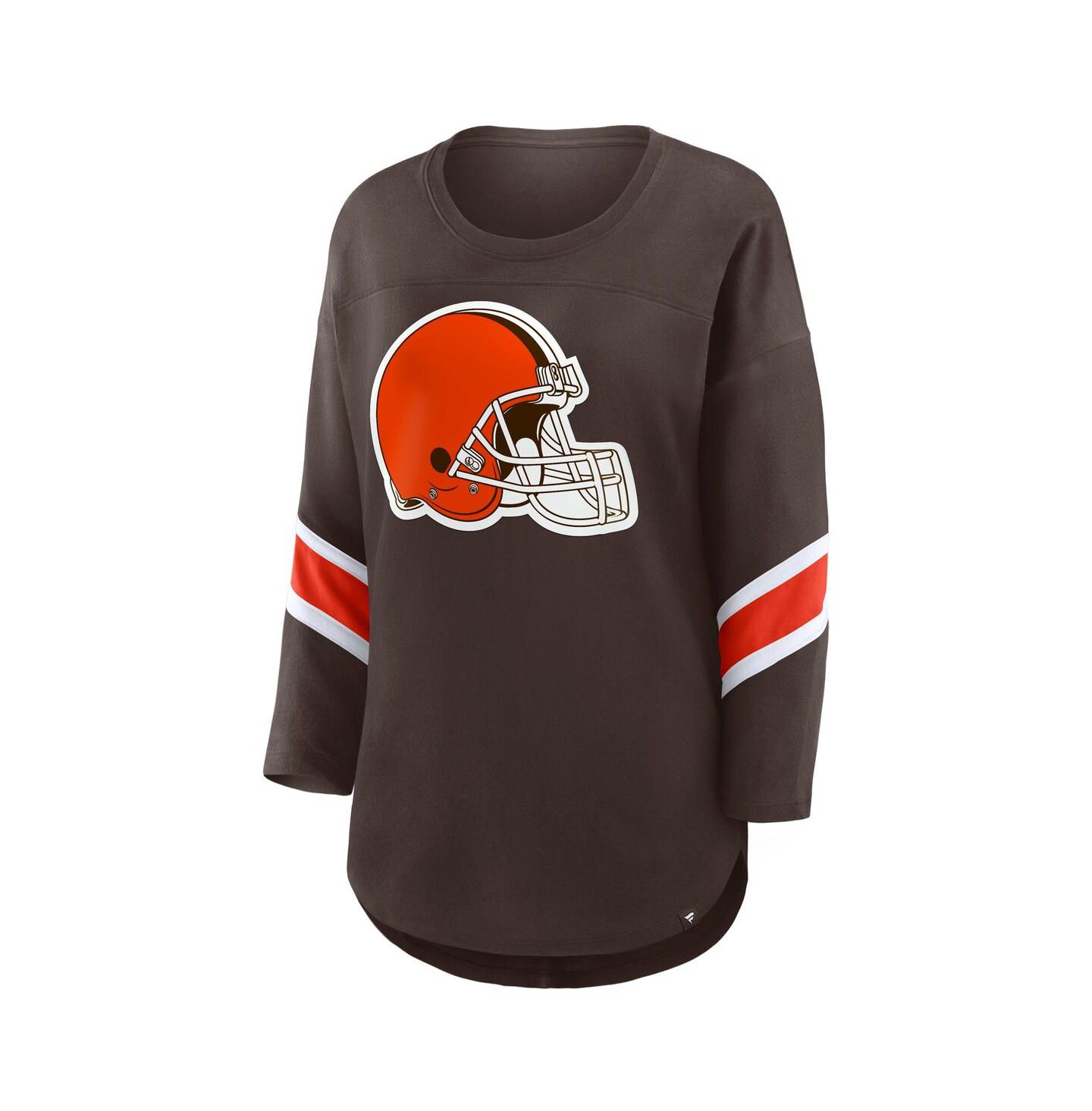Женская футболка Fanatics Brown Cleveland Browns Redzone 3/4-Sleeve — фото 3