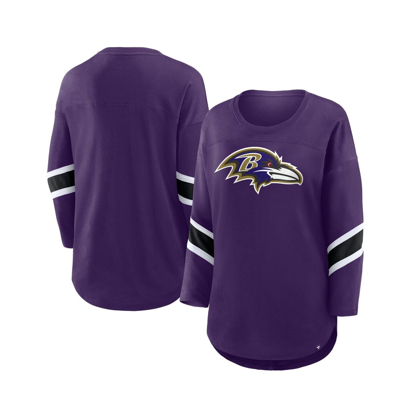 Женская футболка Fanatics Purple Baltimore Ravens Redzone 3/4-Sleeve — фото 1