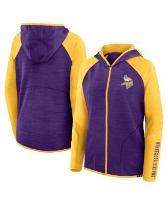Fanatics - Women's Purple/Gold Minnesota Vikings Redzone End Around Pass Raglan Full-Zip Hoodie