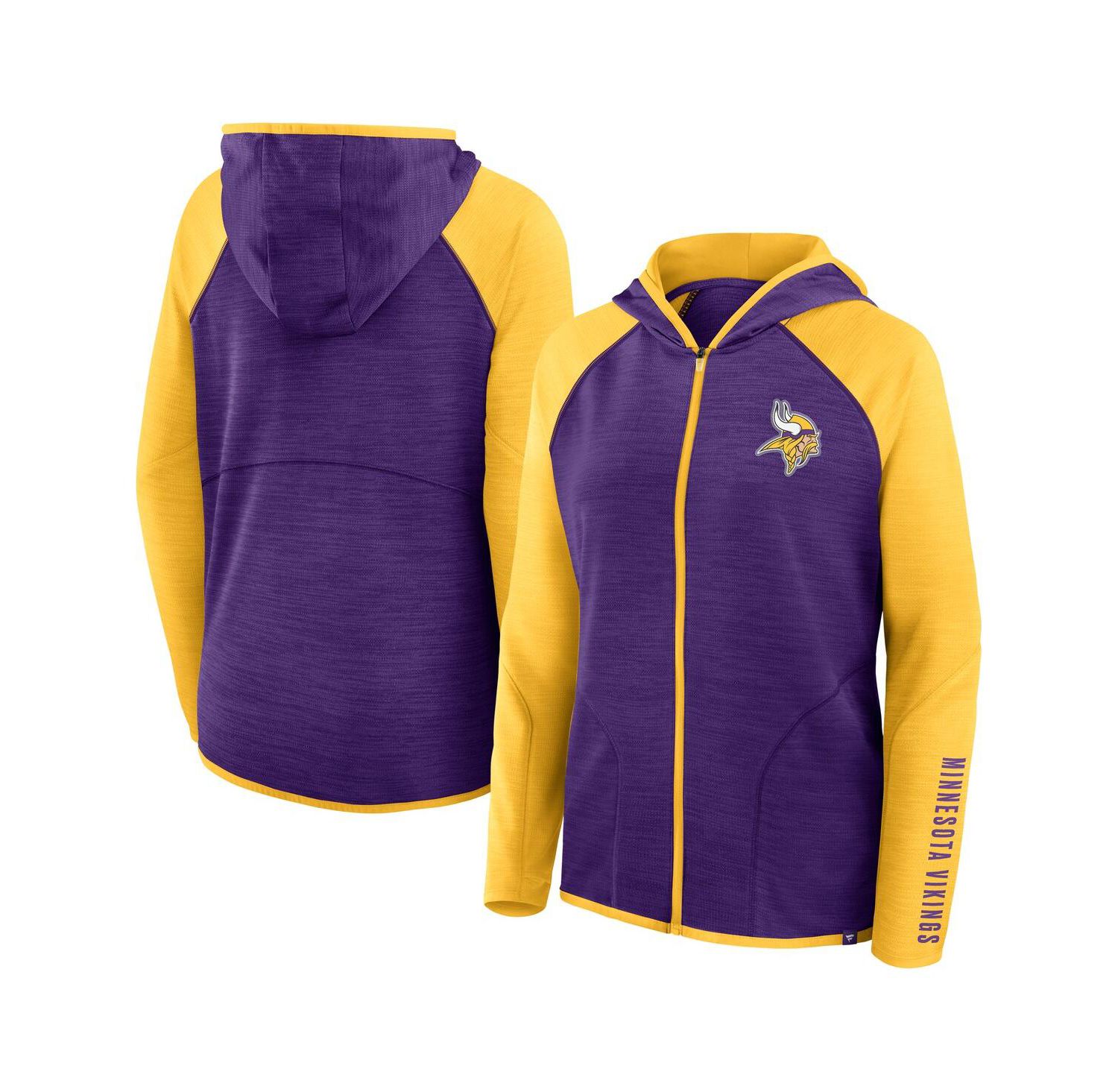 Women's Purple/Gold Minnesota Vikings Redzone End Around Pass Raglan Full-Zip Hoodie