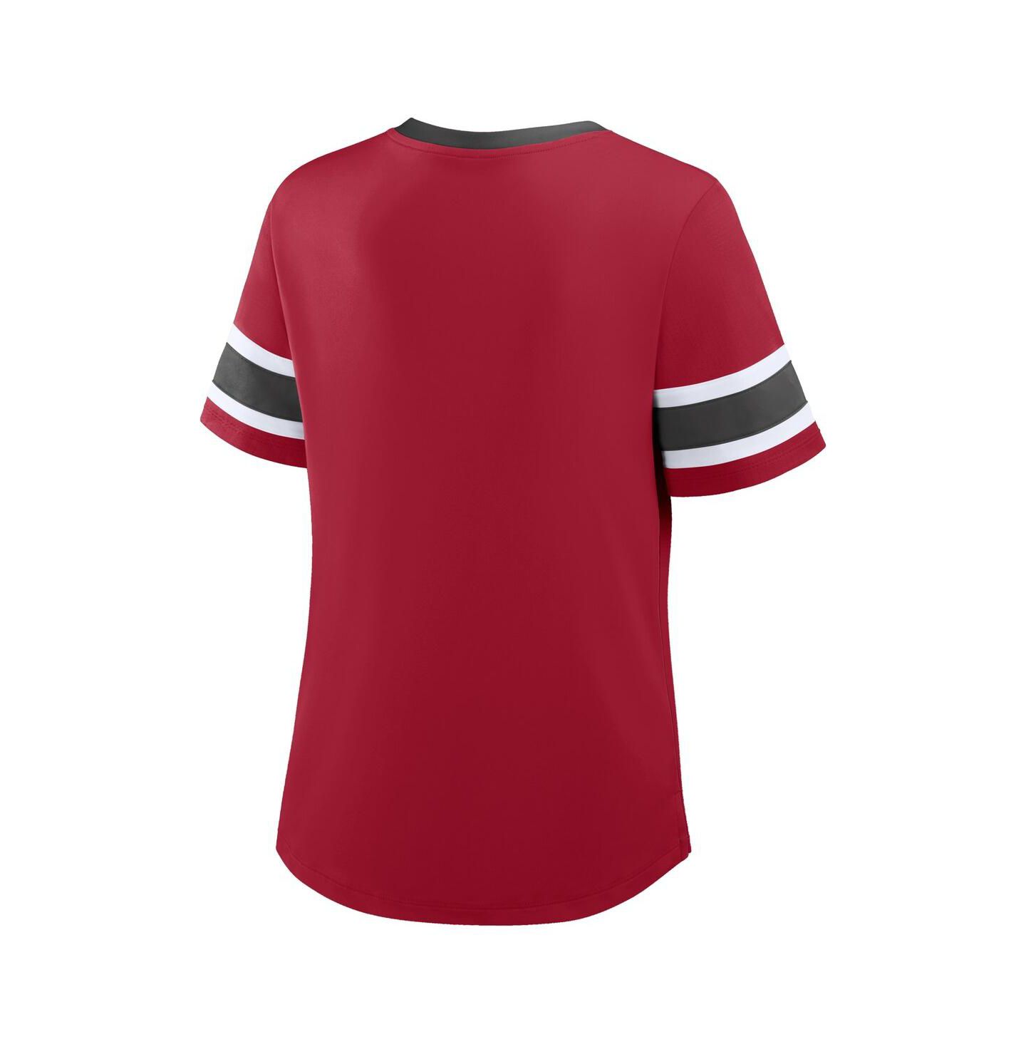 Женская футболка Fanatics Red Tampa Bay Buccaneers Redzone Draw Play Athena Lace-Up — фото 2