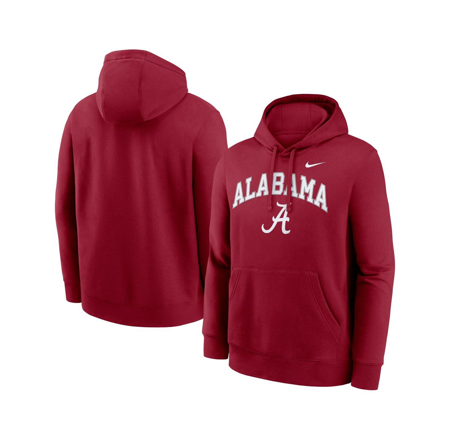 Men's Crimson Alabama Crimson Tide Club Fleece Arch Pullover Hoodie