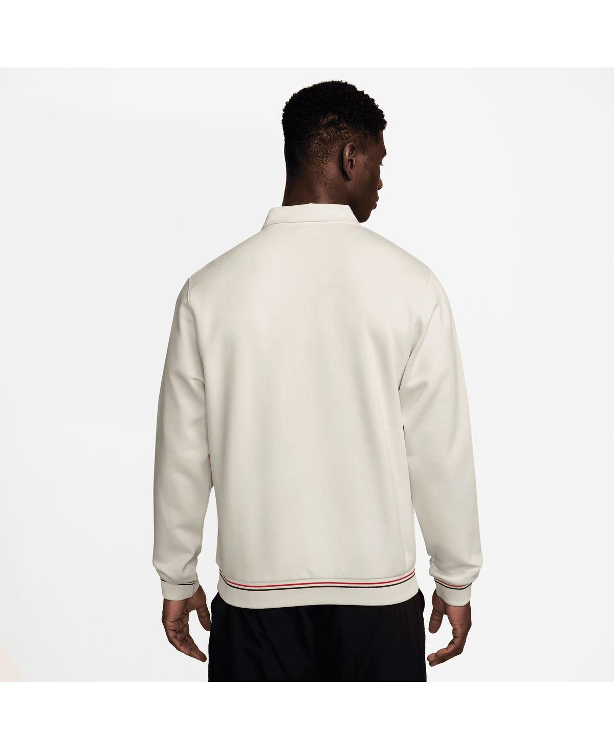 Nike Men's Cream Chelsea Club Long Sleeve Polo Shirt In White
