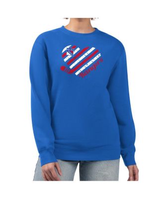 G-III 4Her by Carl Banks - Women's Blue New York Rangers Heart Graphic Pullover Sweatshirt