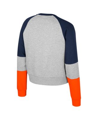 Big Girls Heather Gray Auburn Tigers Katinka Rhinestone Pullover Sweatshirt