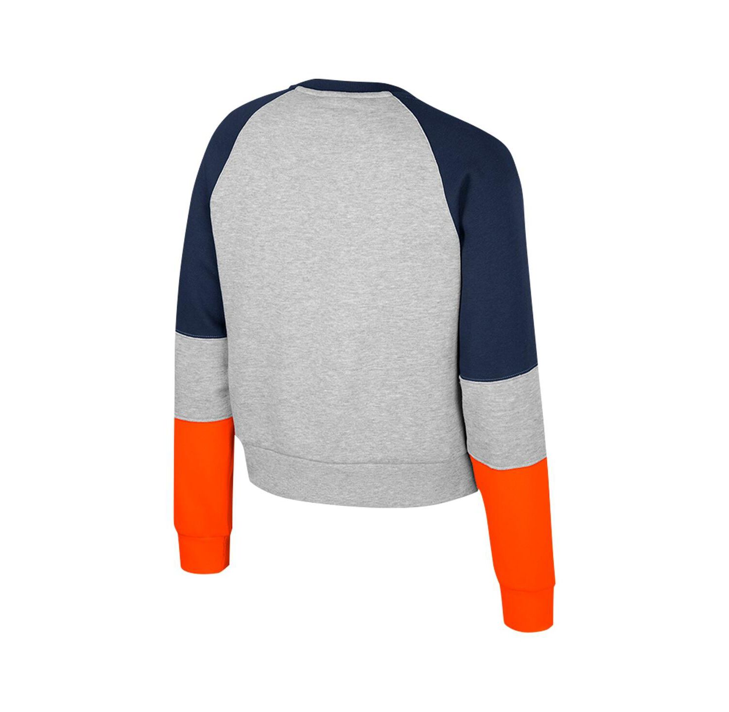 Big Girls Heather Gray Auburn Tigers Katinka Rhinestone Pullover Sweatshirt