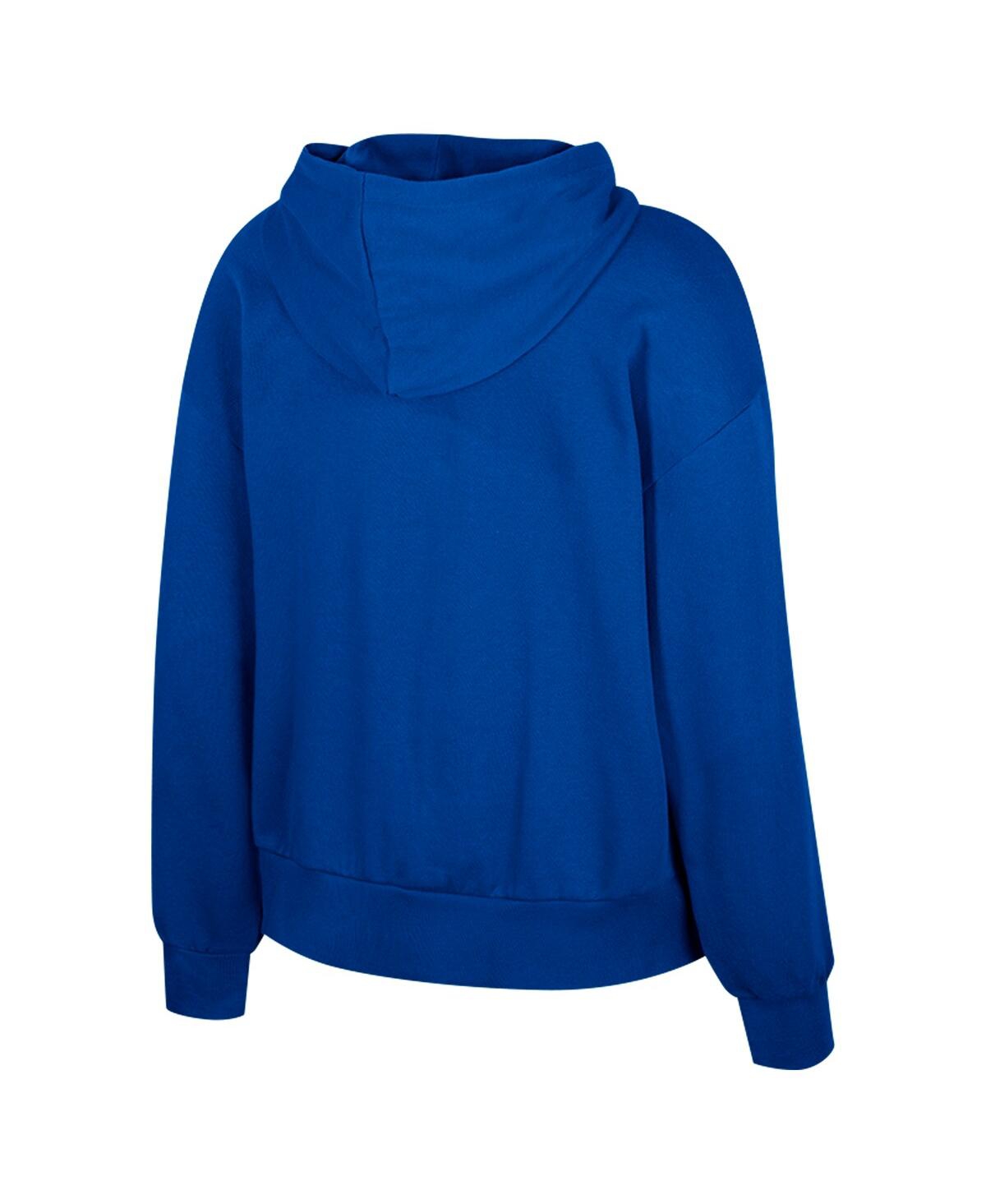 Colosseum Women's Royal Kentucky Wildcats Reflection Rhinestone Drawcord Pullover Hoodie In Blue