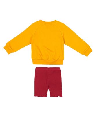 Girls 2-Piece Toddler Gold/Cardinal Iowa State Cyclones Beta Fleece Sweatshirt and Shorts Set