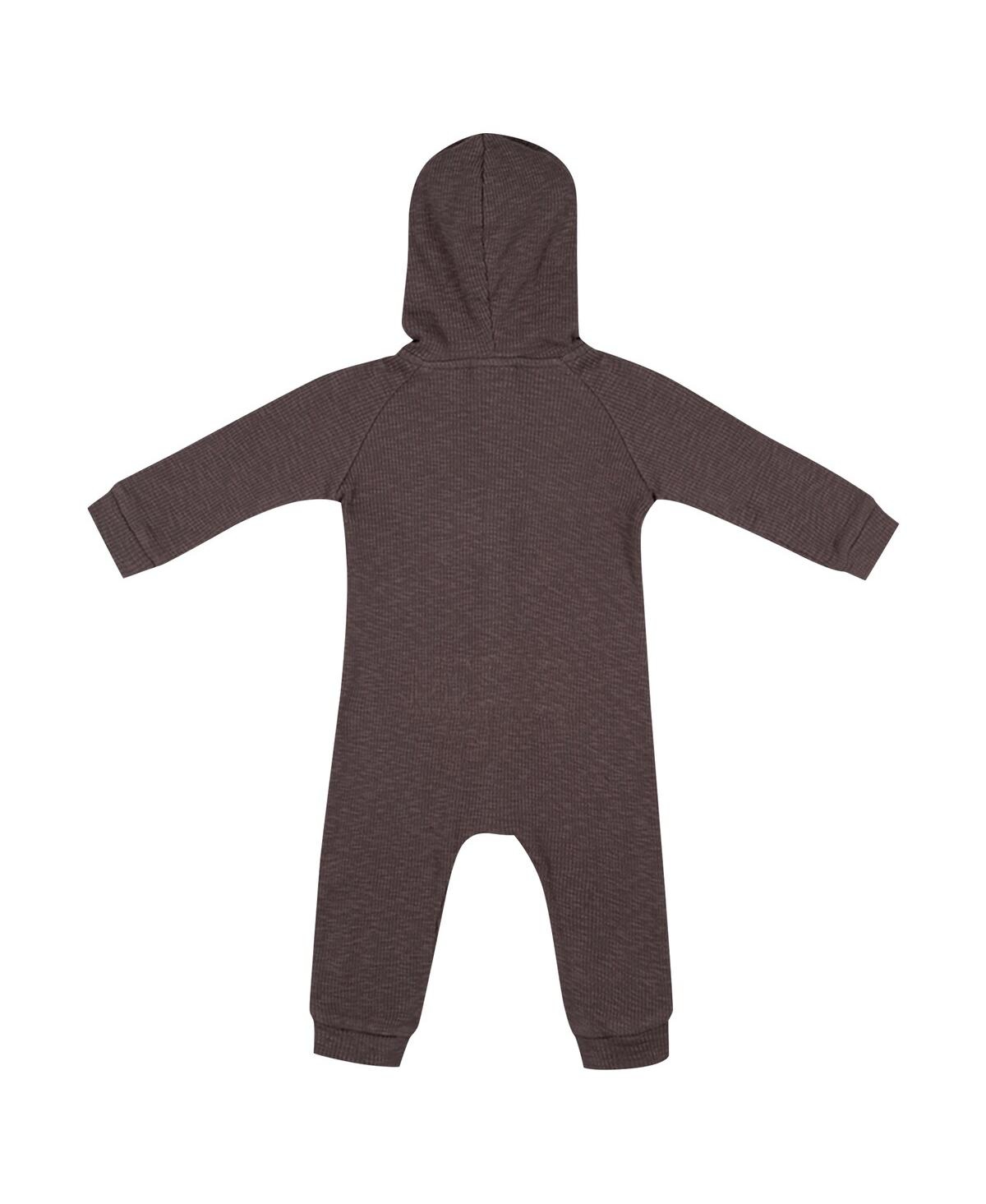 Colosseum Baby Boys And Girls Charcoal Penn State Nittany Lions Zando-zan Waffle Full-snap Hooded Romper In Green