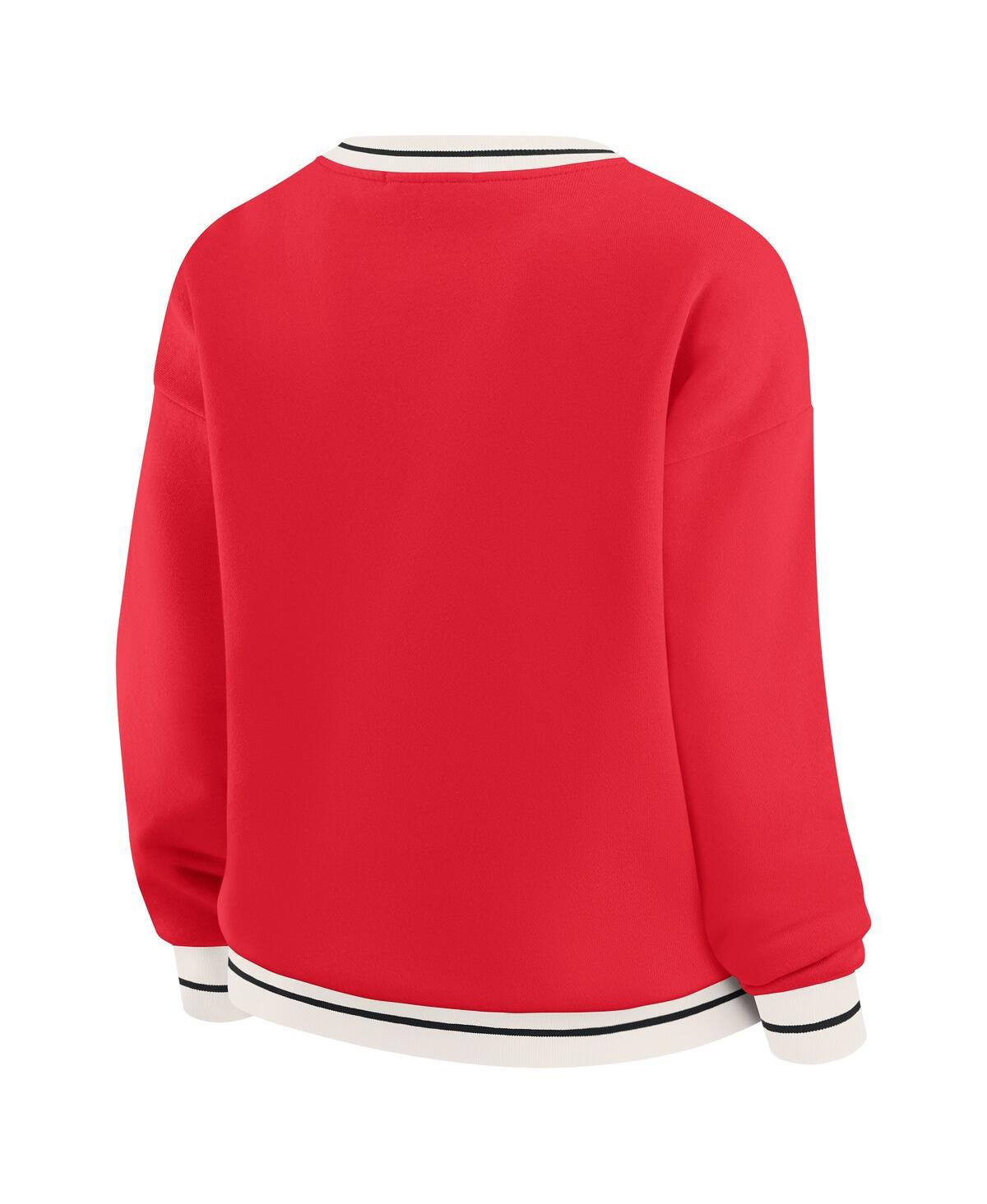 Wear By Erin Andrews Women's Scarlet Ohio State Buckeyes Seal Sweatshirt In Red