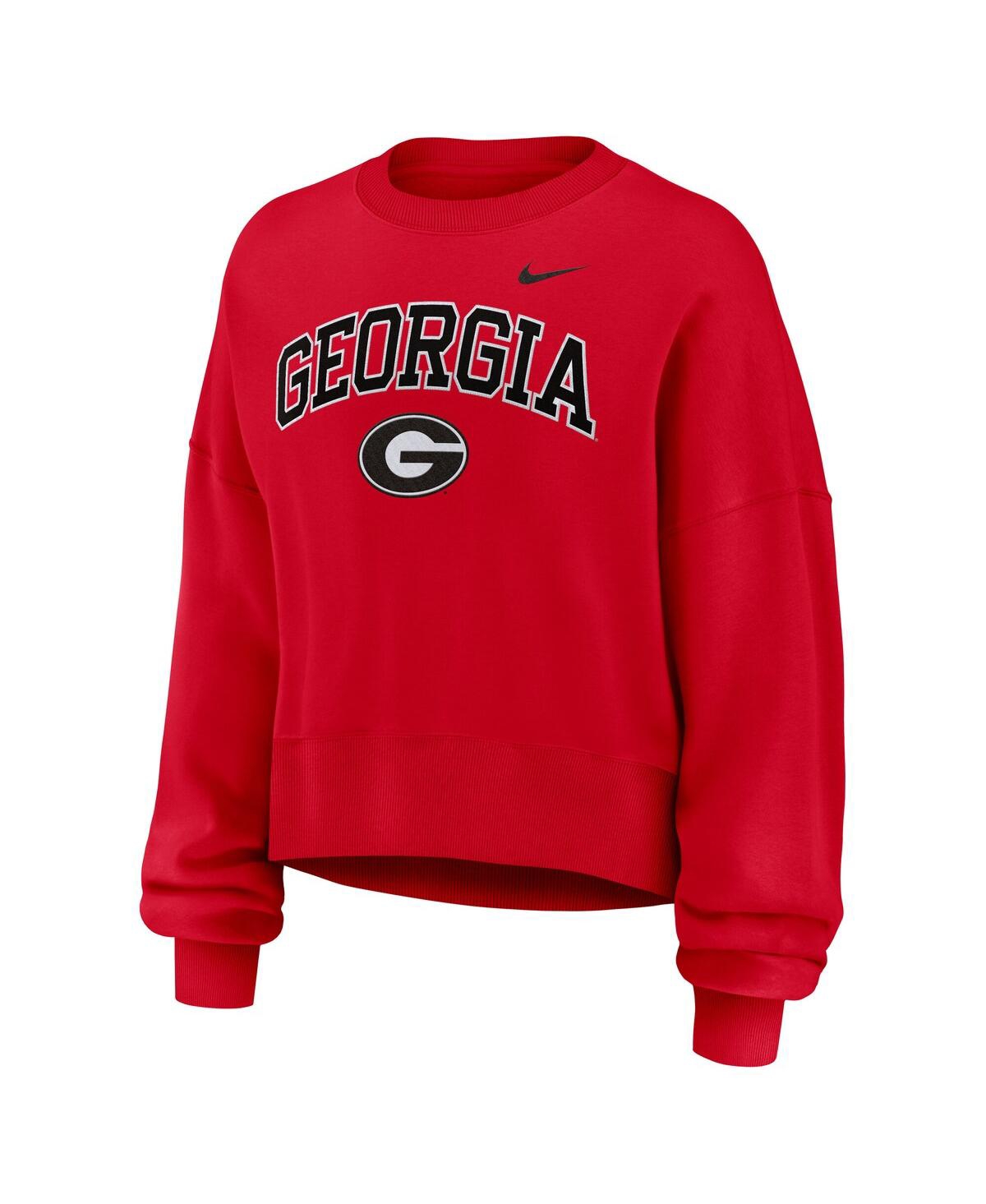 Nike Red Georgia Bulldogs Oversized Phoenix Arch Pullover Sweatshirt In Red