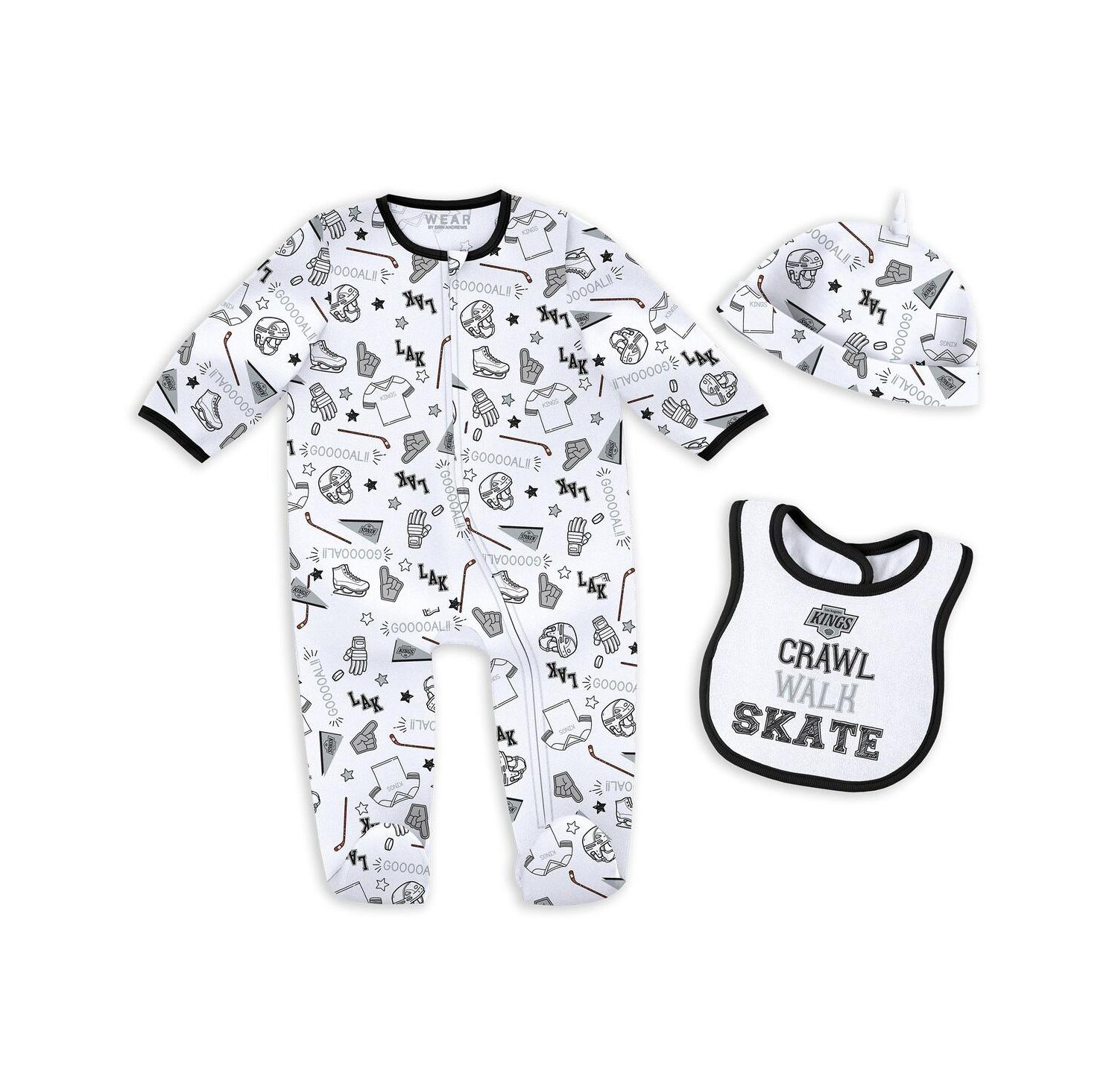 Baby Boys and Girls Los Angeles Kings Sleep and Play Sleeper Set with Bib