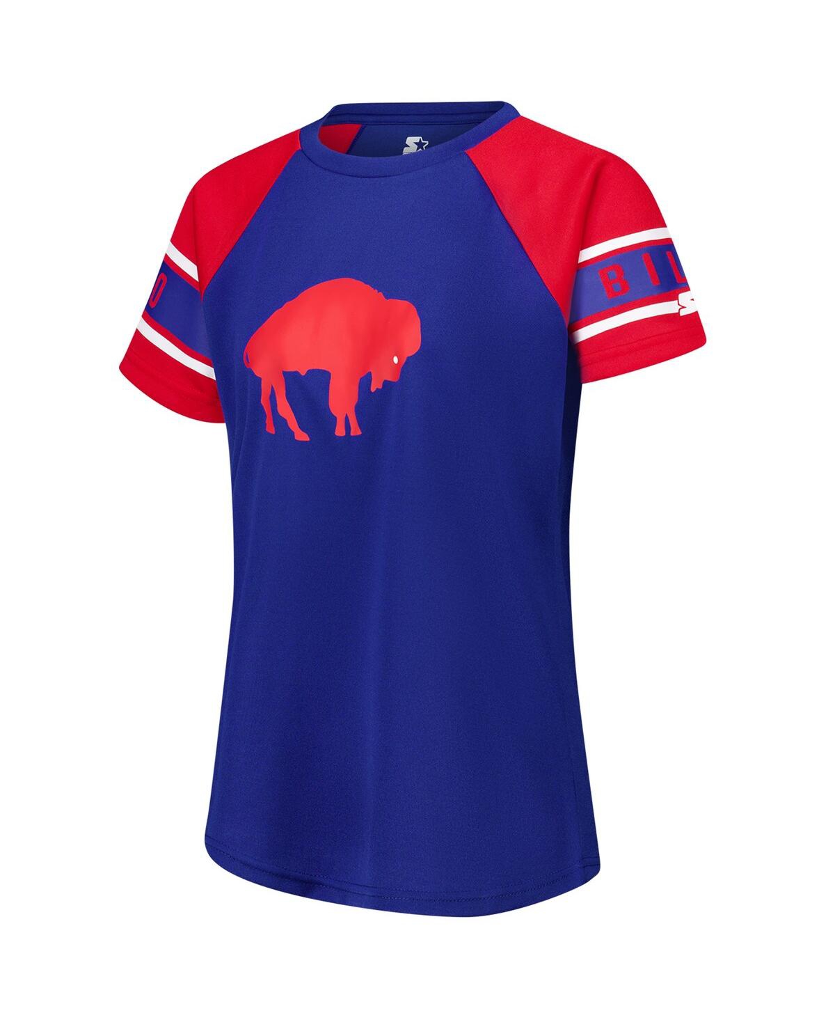 Starter Women's Royal Buffalo Bills 1st Rounder Color Block Raglan Top In Blue