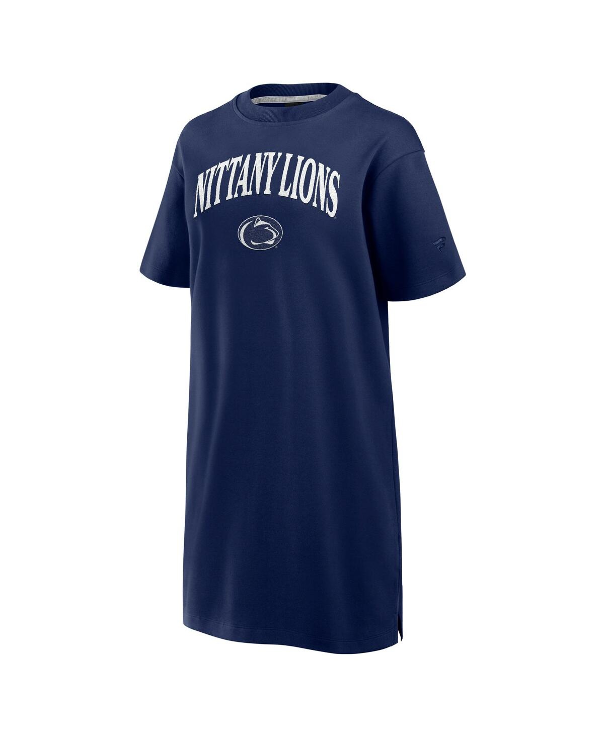 Fanatics Women's Navy Penn State Nittany Lions Elements Go Tri-blend T-shirt Dress In Blue