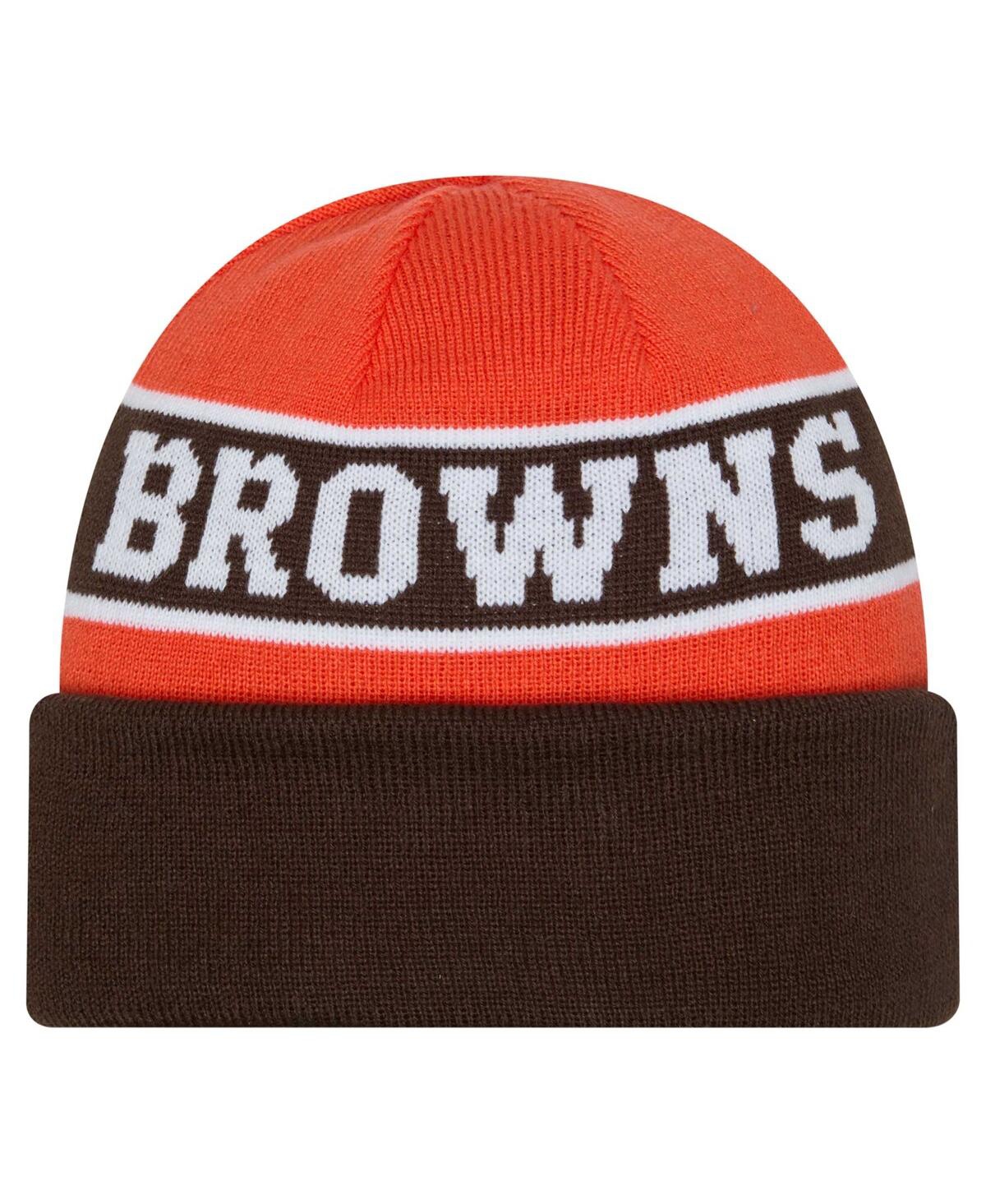 New Era Men's Brown Cleveland Browns Reverse Cuffed Knit Hat In Brown